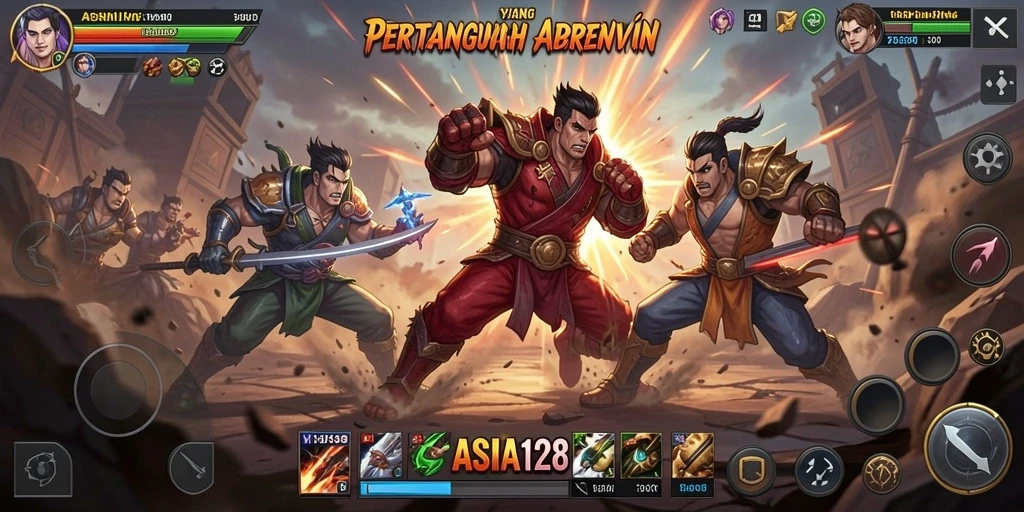 Screenshot dari gameplay ASIA128 yang intens dan penuh aksi.