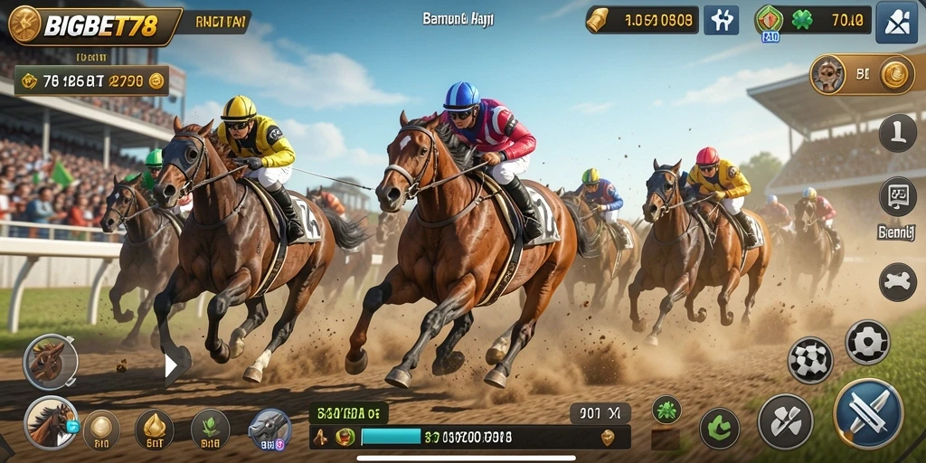 Tangkapan layar menampilkan balapan mendebarkan di <strong>BIGBET78</strong>.
