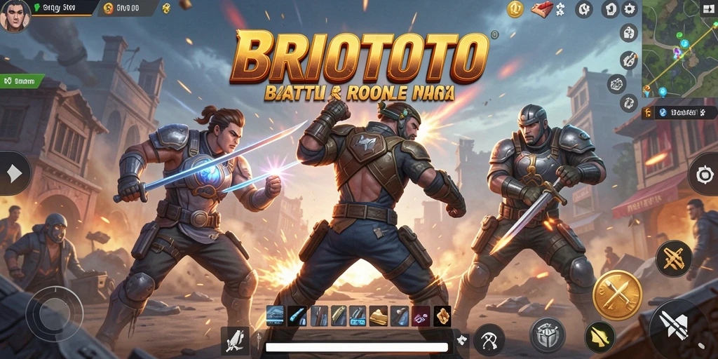 Tampilan menarik dari gameplay seru BRIOTOTO di arena pertarungan.