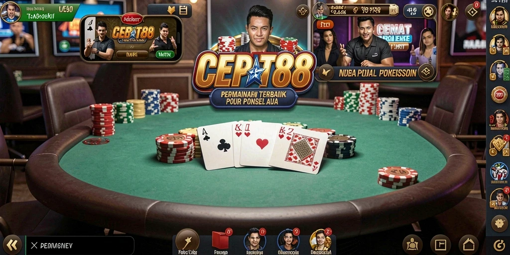 Tampilan gameplay CEPAT88 yang seru dan menarik dalam permainan poker.