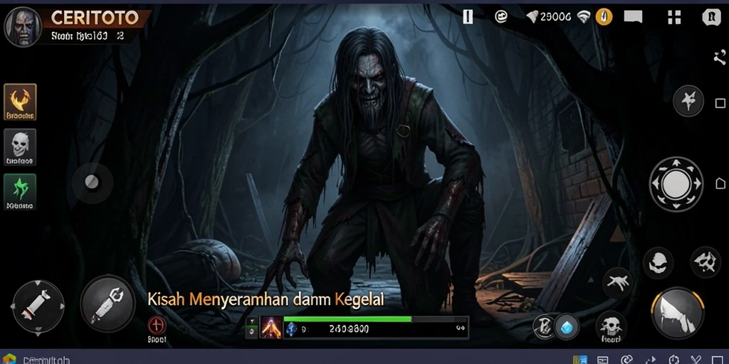 Tampilan gameplay CERITOTO yang mencekam dan menegangkan.