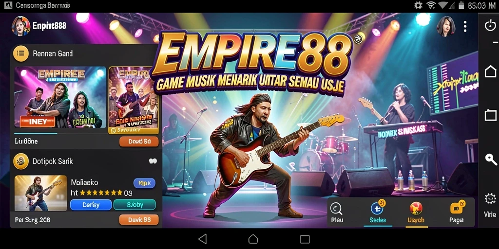 Tangkapan layar utama EMPIRE88 menampilkan permainan musik yang seru dan interaktif.