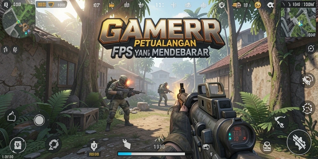 Tampilan gameplay menegangkan dalam GAMERP saat bertempur di medan perang.