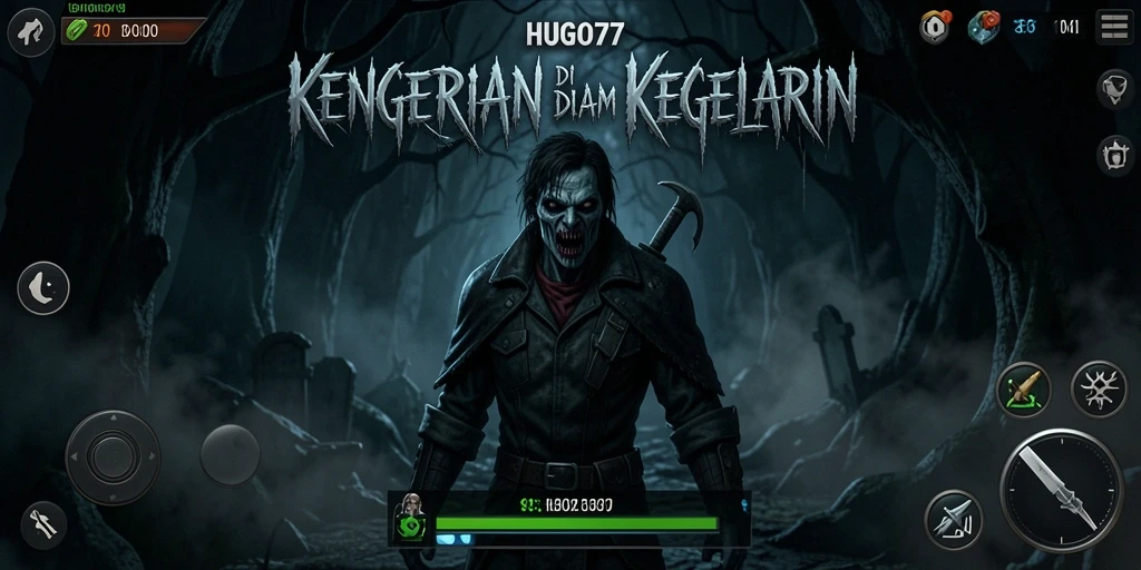 Tampilan menakutkan dari gameplay HUGO77 yang mencekam.