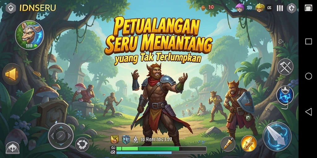 Tangkapan layar gameplay IDNSERU menunjukkan momen petualangan yang mendebarkan.