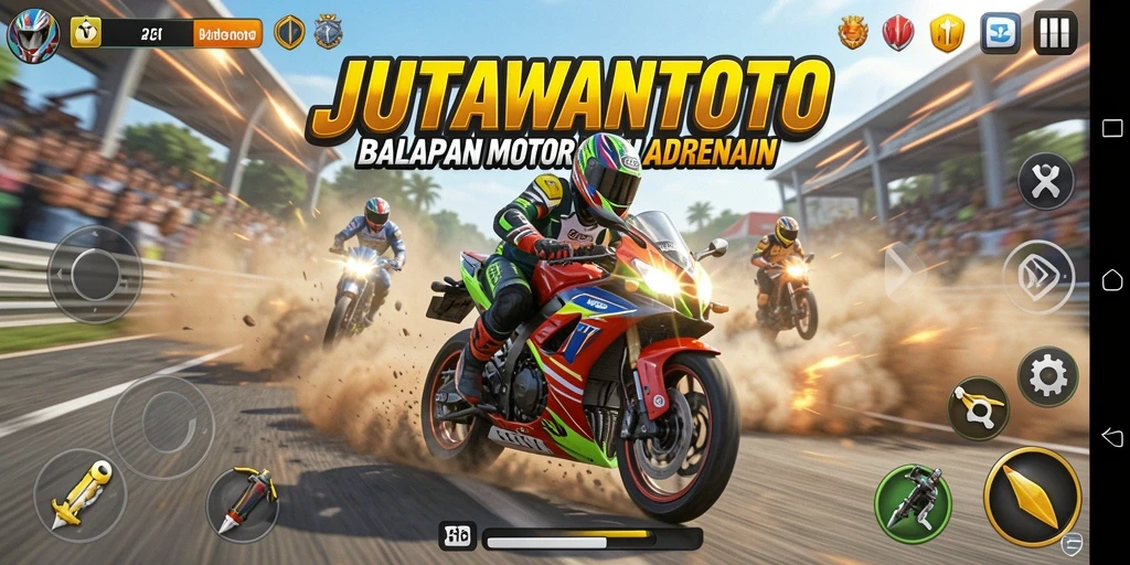 Gameplay seru balapan motor dalam JUTAWANTOTO.