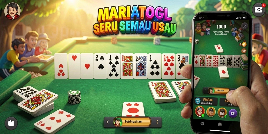 Tampilan gameplay MARIATOGL dengan kartu Domino yang menantang.