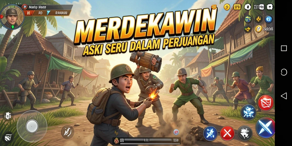 Screenshot utama <strong>MERDEKAWIN</strong> menampilkan seru dan intensnya gameplay Action.