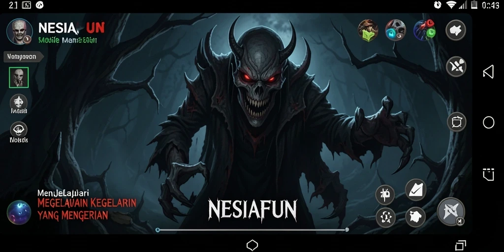 Tampilan gameplay <strong>NESIAFUN</strong> yang menegangkan dan mengerikan di dunia penuh kegelapan.