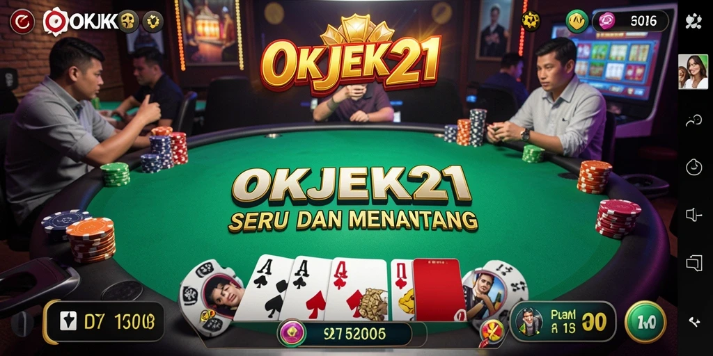 Tampilan permainan Poker yang menarik dan seru di OKJEK21.