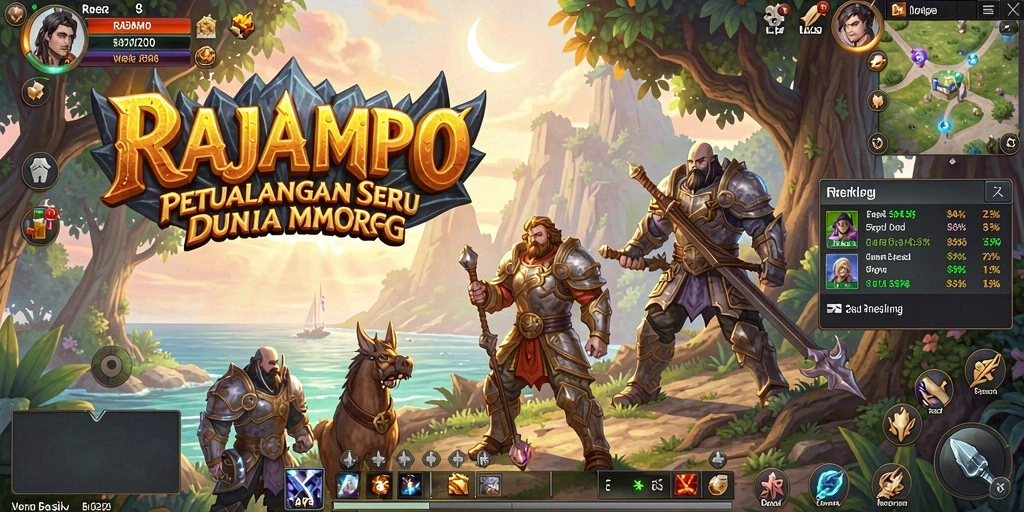 Tampilan gameplay seru di dunia RAJAMPO yang penuh petualangan.