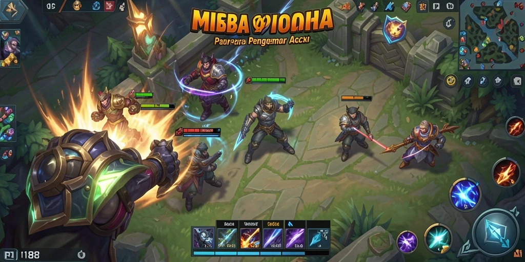 Tangkapan layar gameplay epic dari RI188 dalam pertempuran MOBA.