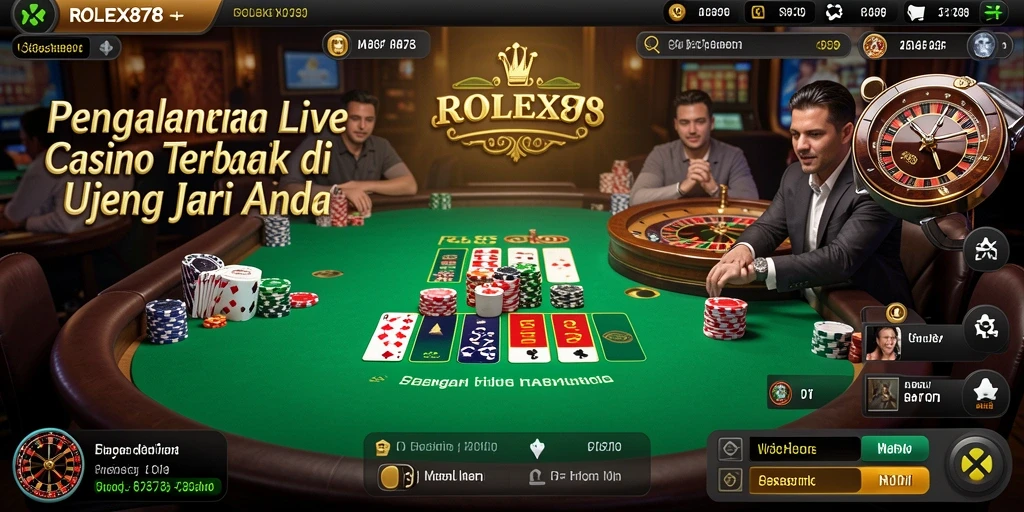 Screenshot utama ROLEX878 menunjukkan gameplay Live Casino yang menarik dan interaktif.