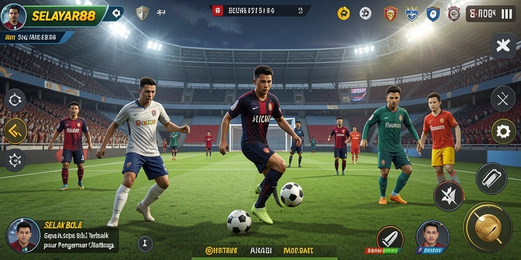 Tangkapan layar SELAYAR88 menampilkan aksi seru dalam sepak bola.