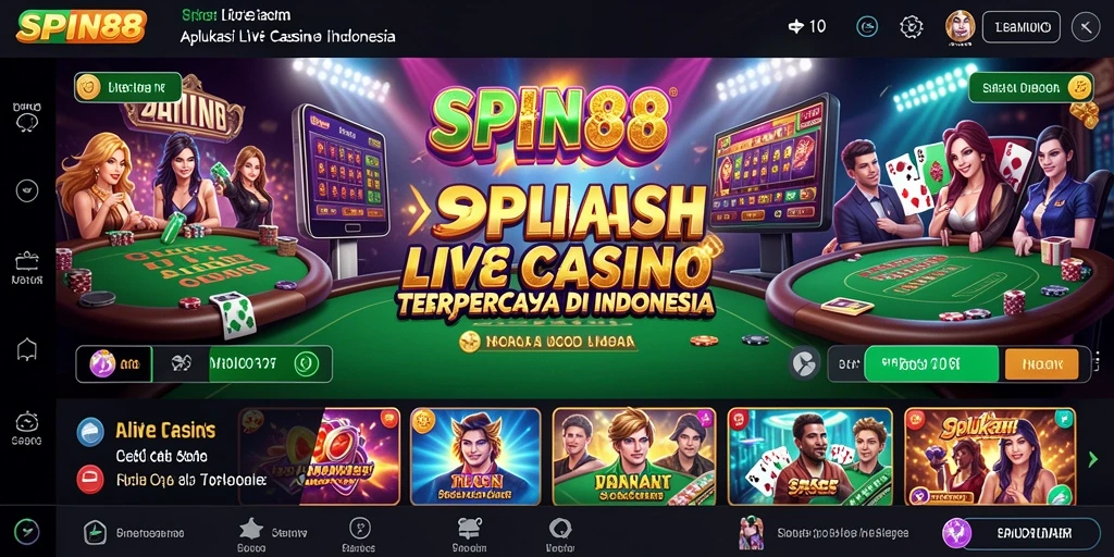 Tampilan gameplay Live Casino SPIN88 yang mendebarkan dan interaktif.