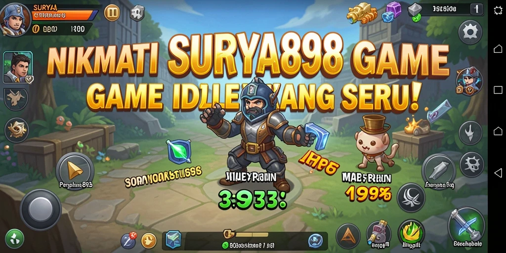 Tampilan screenshot menunjukkan keseruan gameplay Idle SURYA898.
